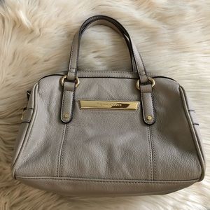 WHISPER Faux leather LARGE SATCHEL SHOULDER BAG beige cream taupe trim C9 WHISPER Faux leather LARGE SATCHEL SHOULDER BAG beige cream taupe trim C9
